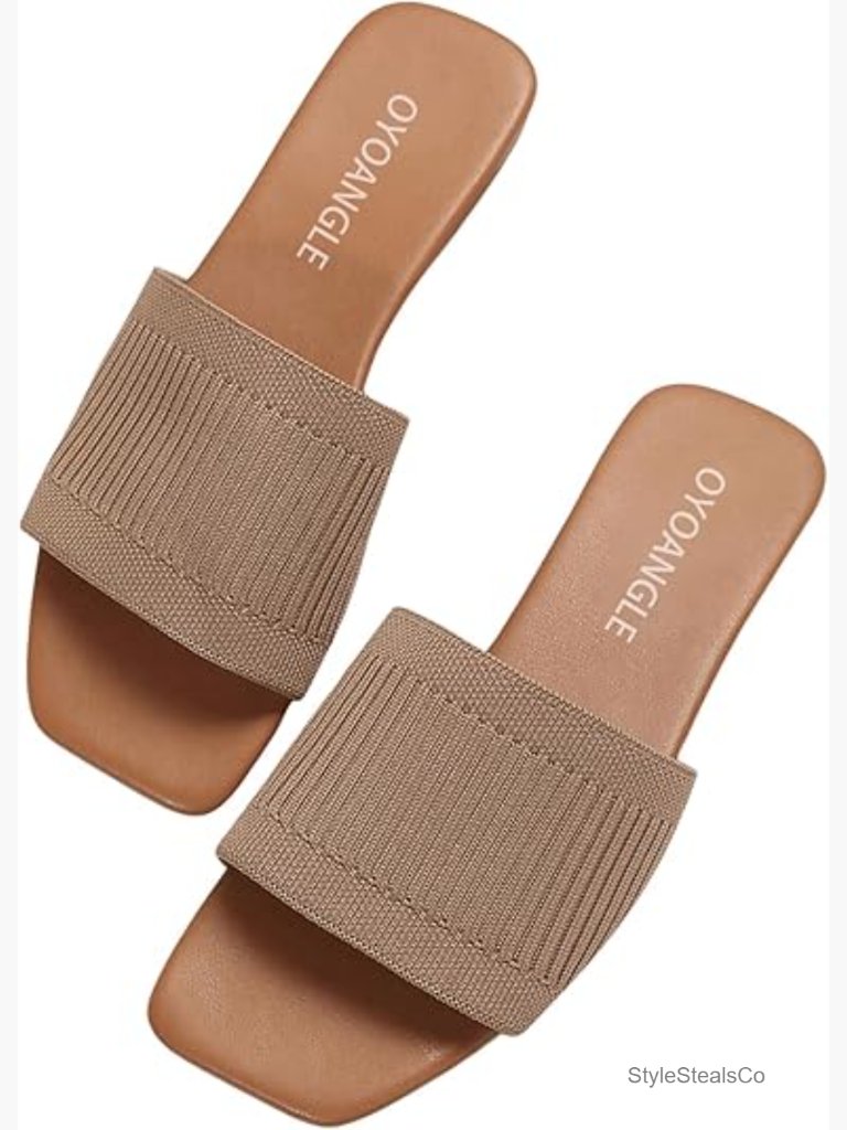 Women's Slide Sandals Open Toe Single Strap Flat Summer Casual